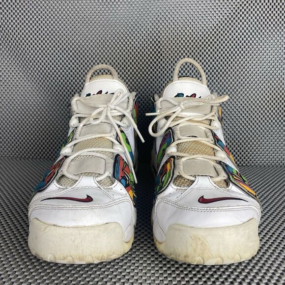 Nike Air More Uptempo Peace Love Swoosh Sneakers Mens 11.5 White Lace Up Logo main image 8